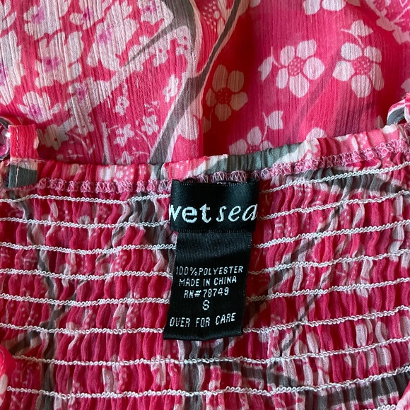 Wet Seal Floral Print with lace Cami Size S Red/Brown - Picture 7 of 8